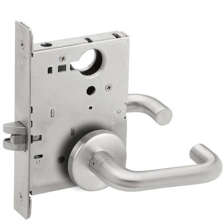 Schlage Grade 1 Passage Latch Mortise Lock, 03 Lever, B Rose, Satin Chrome Finish, Field Reversible L9010 03B 626